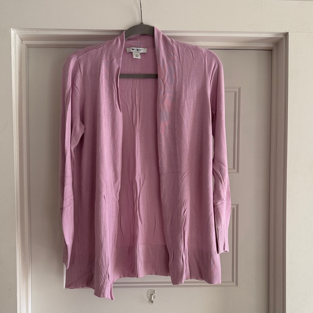 White House Black Market Soft Pink Open Cardigan